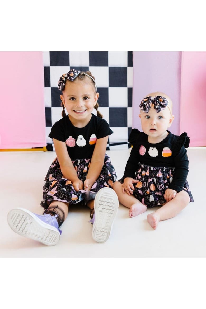 Boo Halloween Tulle Bow Headband, Alternate, color, Black