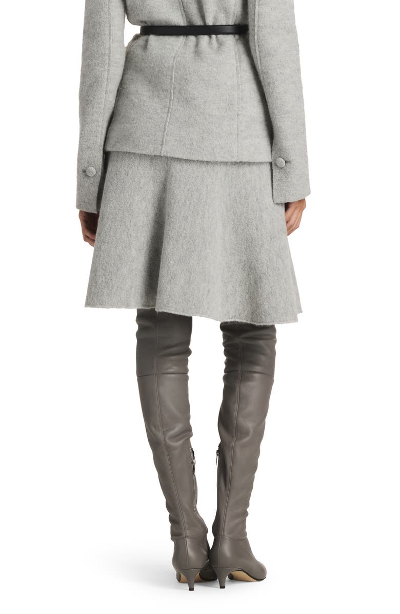 St. John Collection Brushed Wool & Mohair Blend A-Line Skirt, Alternate, color, Light Heather Gray