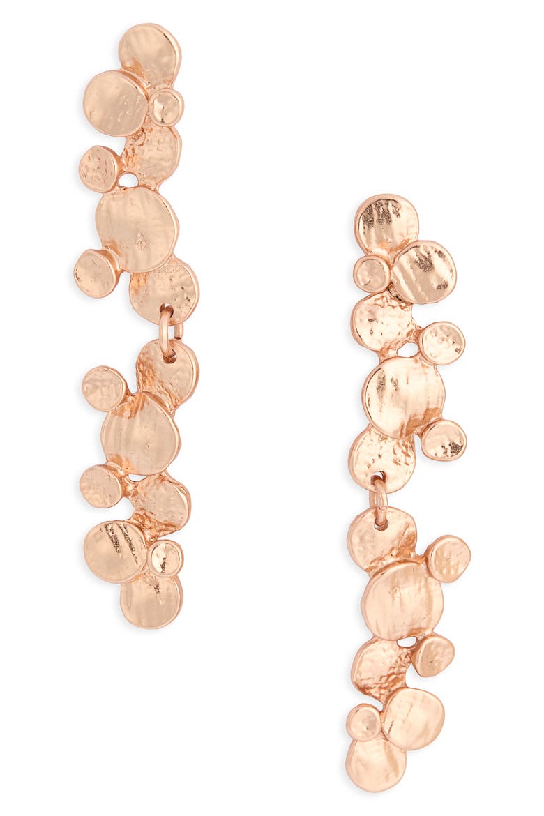 Circle Cluster Drop Earrings, Main, color, ROSE GOLD