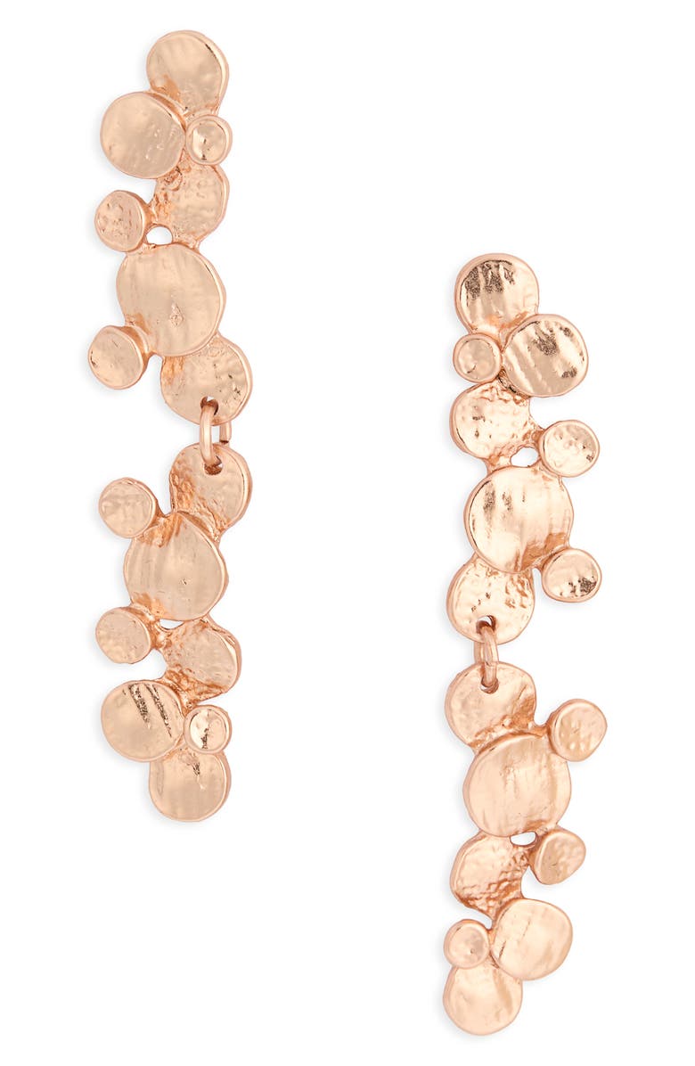 Karine Sultan Circle Cluster Drop Earrings, Main, color, Rose Gold
