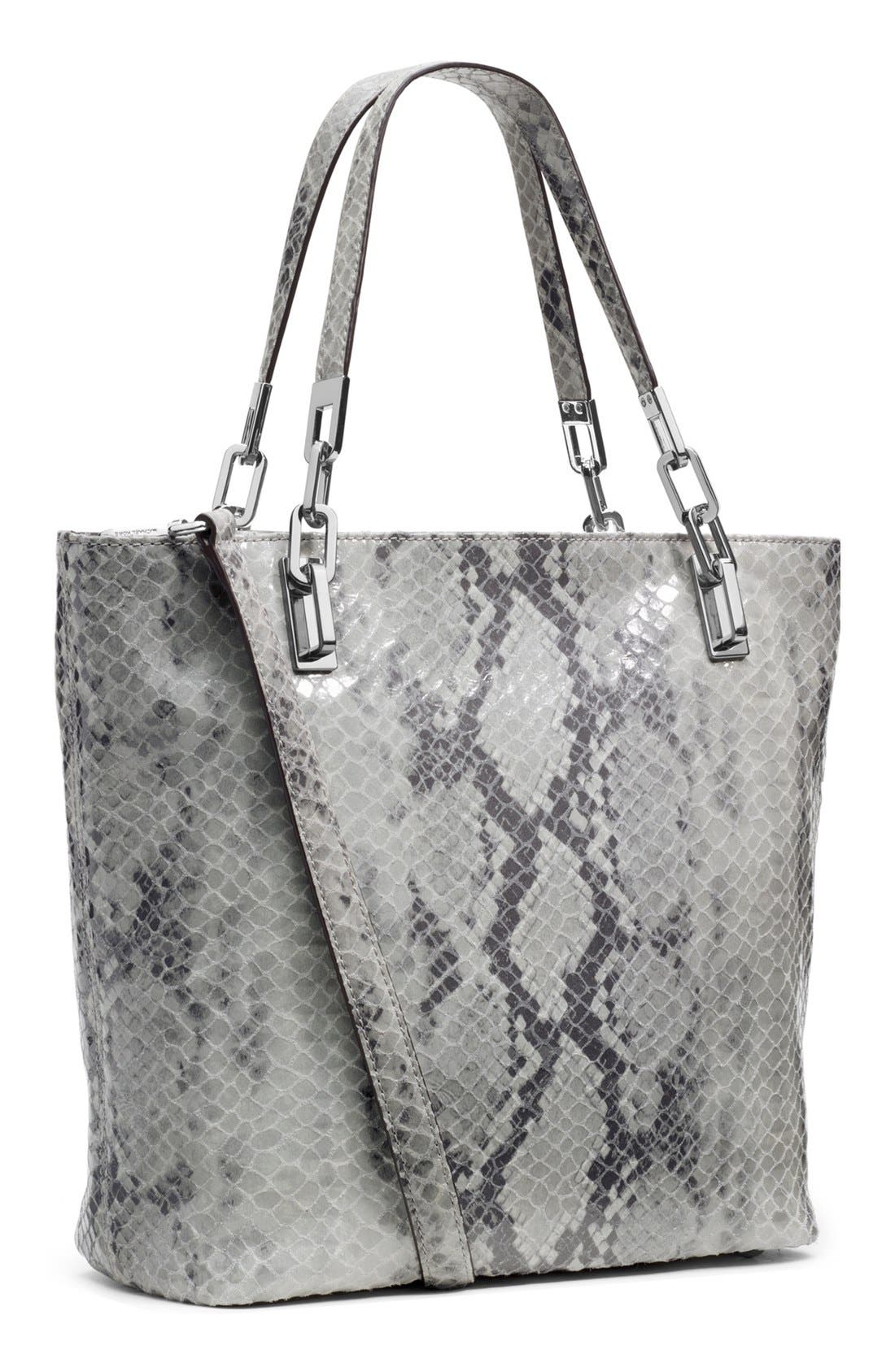 'Brooke' Leather Tote, Alternate, color, PEARL GREY
