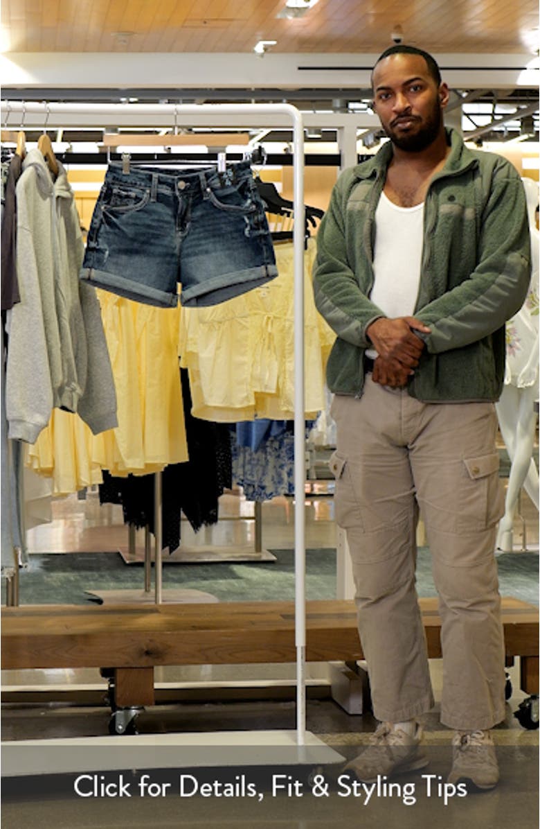 Mid Rise Denim Boyfriend Shorts, sales video thumbnail
