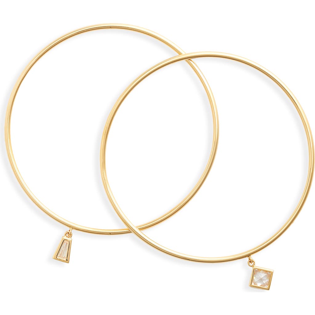 NORDSTROM NORDSTROM DEMI FINE SET OF 2 CHARM BANGLE BRACELETS