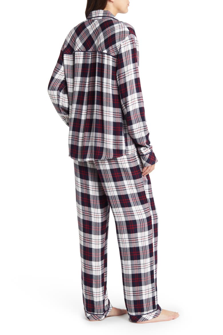 Plaid Herringbone Pajamas, Alternate, color, SPRUCE SEAFOAM WHITE