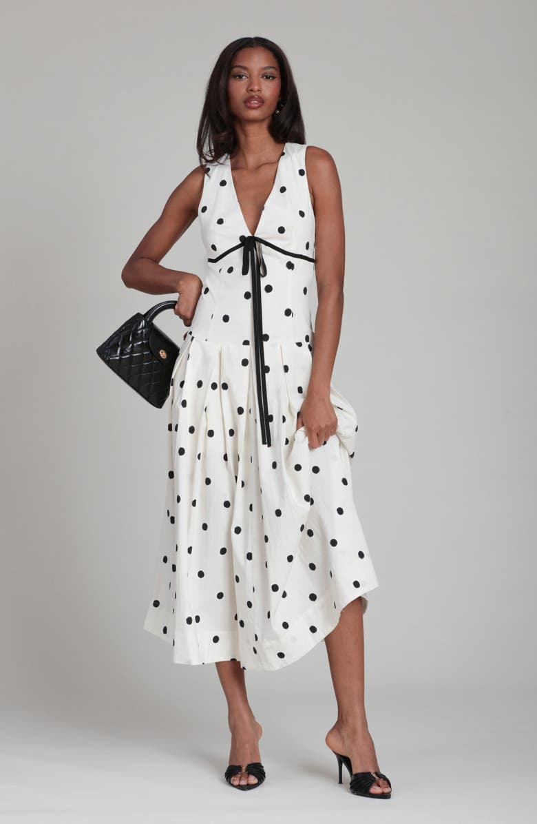 Avec Les Filles Dot Sleeveless Maxi Dress, Alternate, color, Brushed Polka Dot