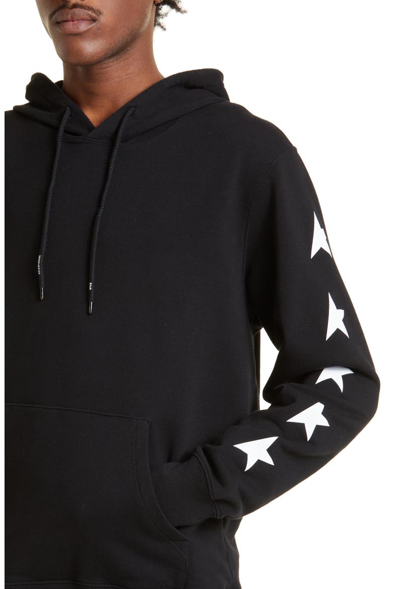 Men's Star Cotton Graphic Hoodie, Alternate, color, BLACK/ WHITE