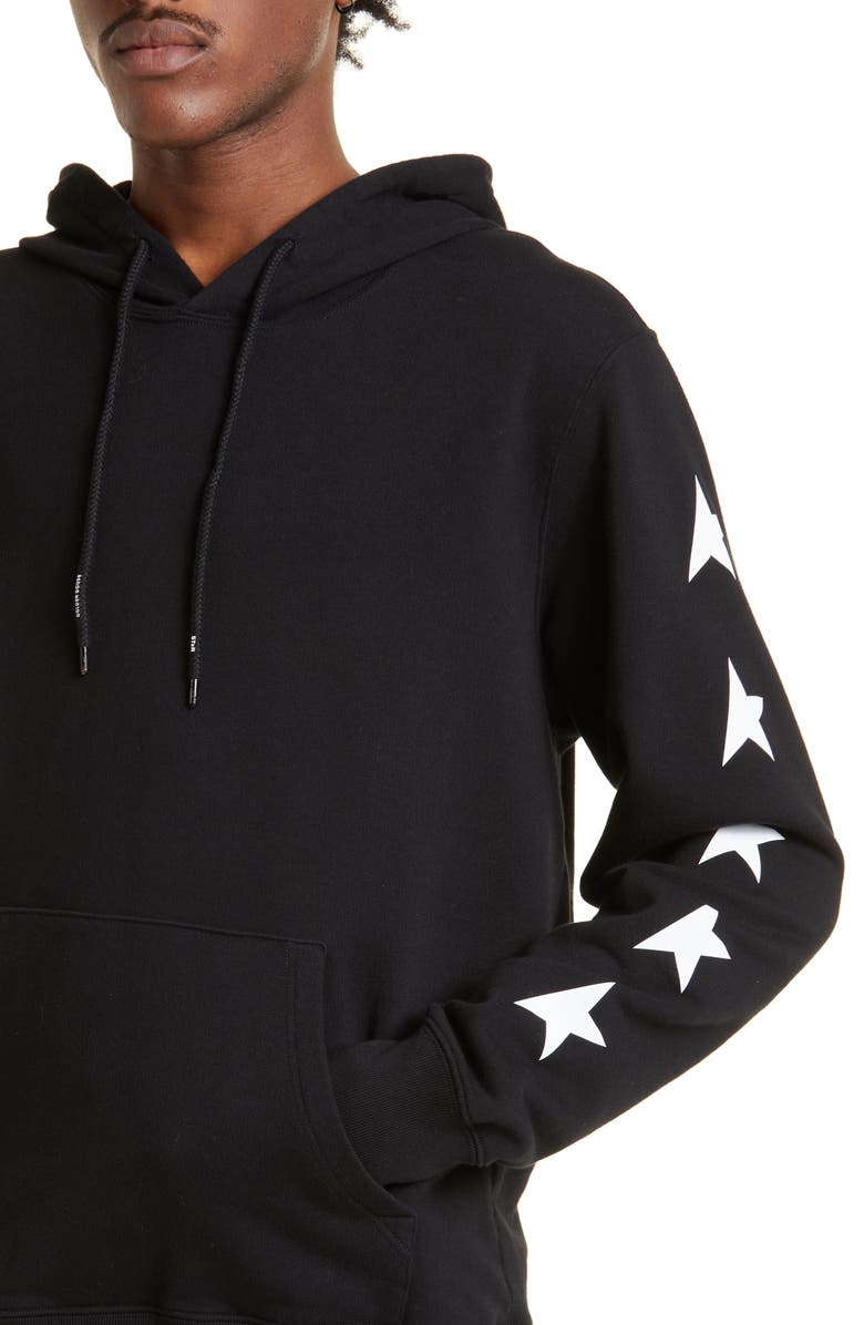 Golden Goose Men's Star Cotton Graphic Hoodie, Alternate, color, Black/ White