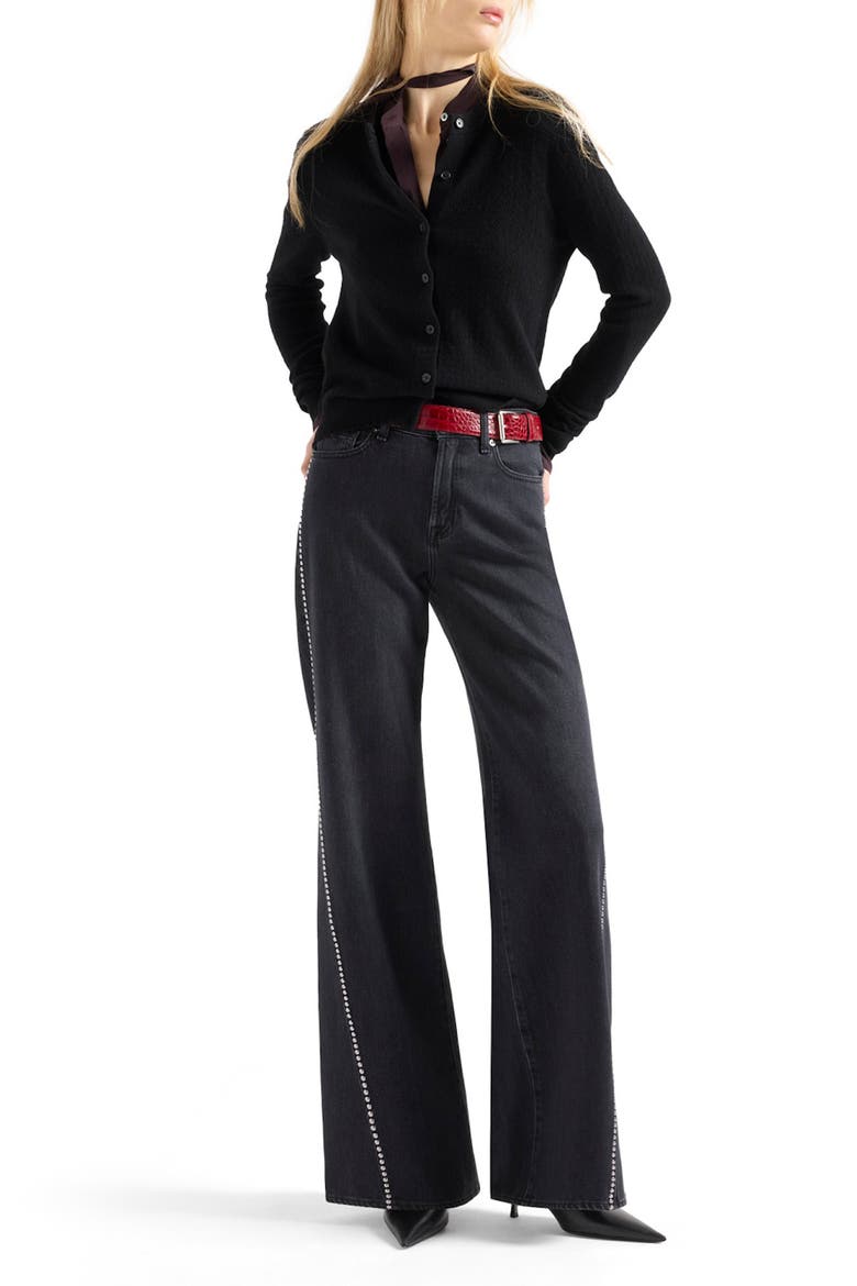 Lotta Seamed Patch Pocket Wide Leg Jeans, Alternate, color, NOCTURNE