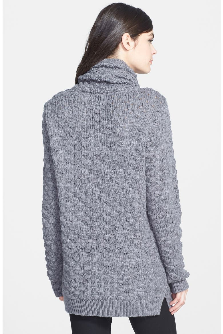 Textured Funnel Neck Sweater, Alternate, color, MID MEDIUM GREY