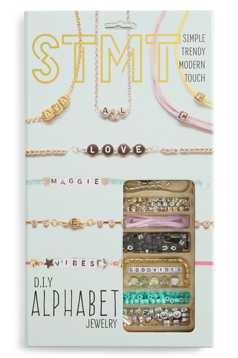 DIY Alphabet Jewelry Set, Main, color, MULTI