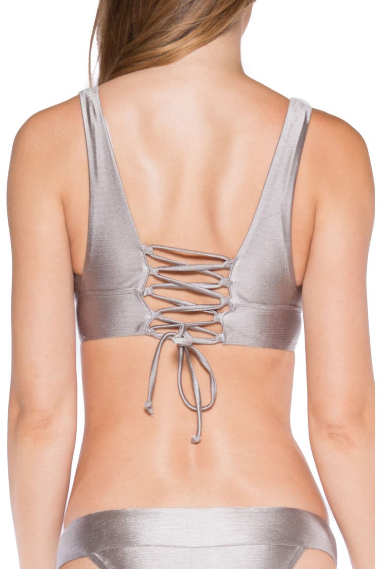 Selena Lace-Up Back Bikini Top, Alternate, color, SAND DOLLAR