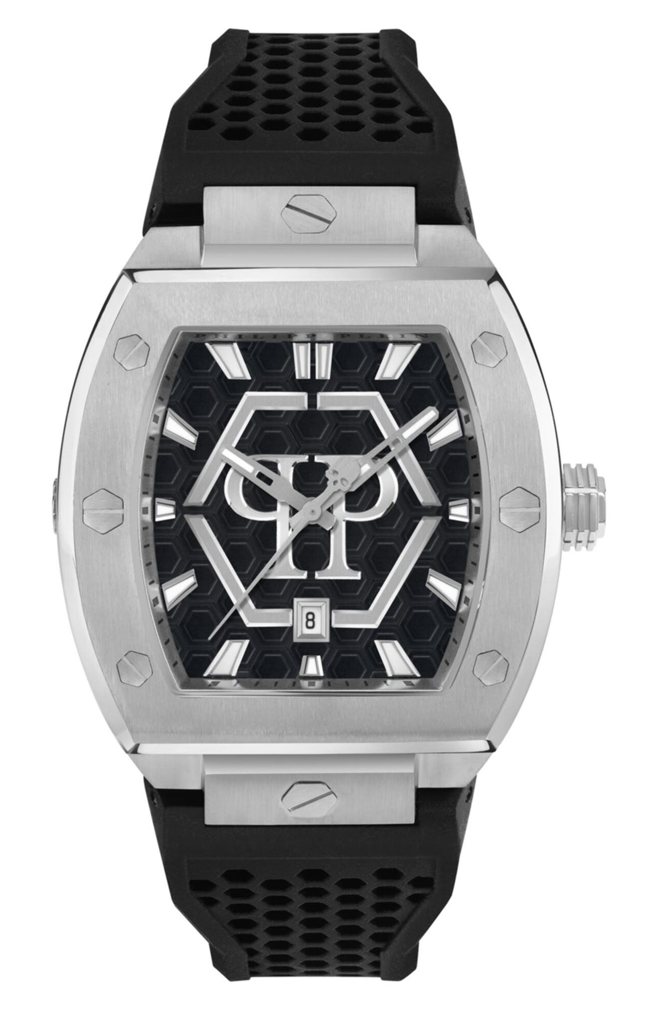 The Hexagon Phantom Silicone Strap Watch, 44mm