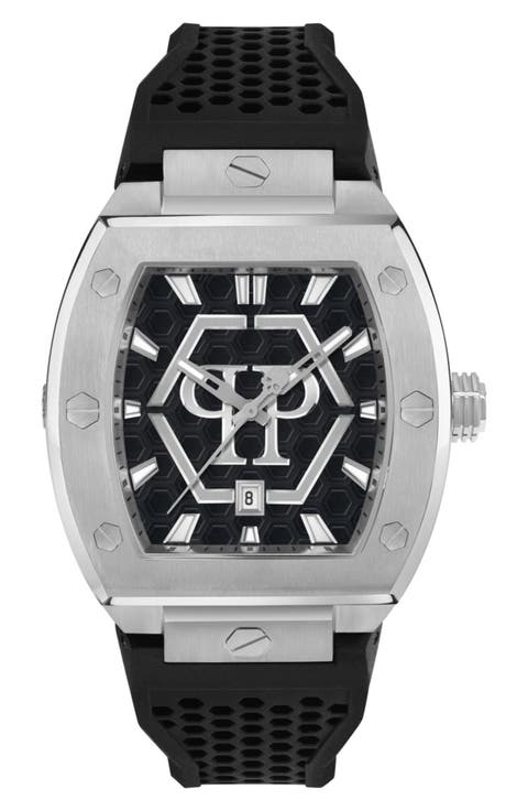 The Hexagon Phantom Silicone Strap Watch, 44mm