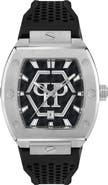 PHILIPP PLEIN The Hexagon Phantom Silicone Strap Watch, 44mm