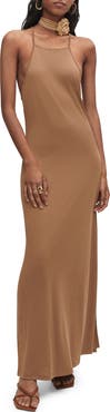 MANGO High Neck Maxi Dress