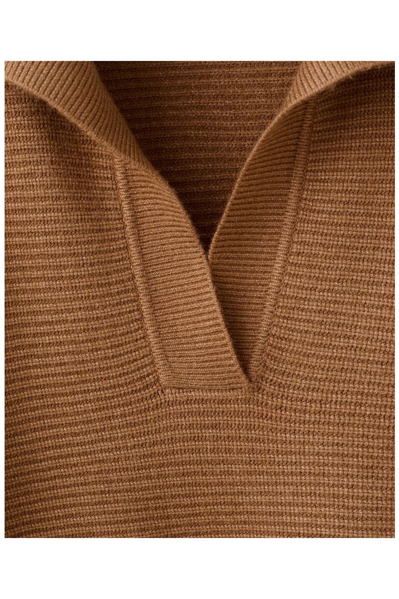 Rib Johnny Collar Sweater, Alternate, color, TOBACCO BROWN