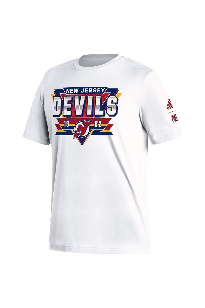 Men's adidas White New Jersey Devils Reverse Retro 2.0 Fresh Playmaker T-Shirt, Alternate, color, White