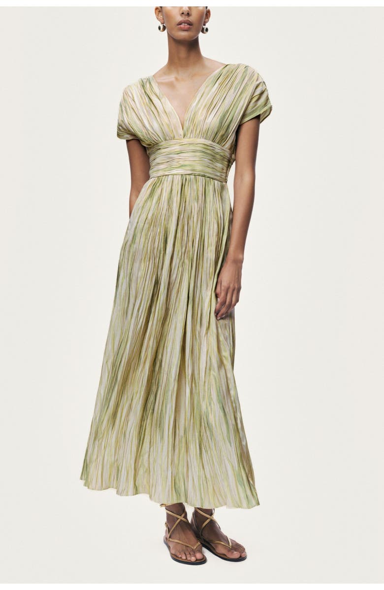 Nocturne Printed V-Neck Midi Dress, Alternate, color, Multi-Colored