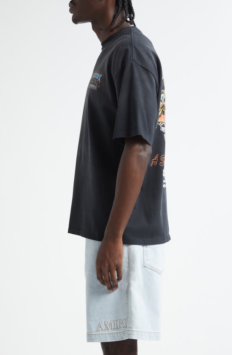 AMIRI Sunny Place Oversize Graphic T-Shirt, Alternate, color, Black