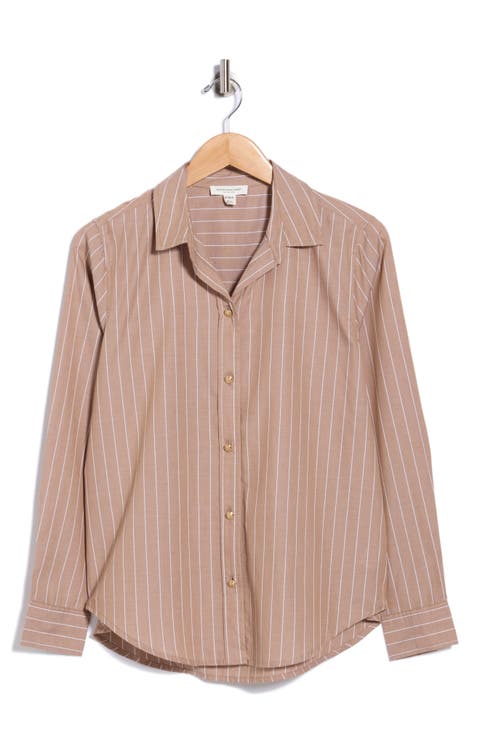 Bentley Stripe Long Sleeve Cotton Button-Up Shirt
