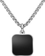 EDFORCE Men's Square Agate Pendant Necklace