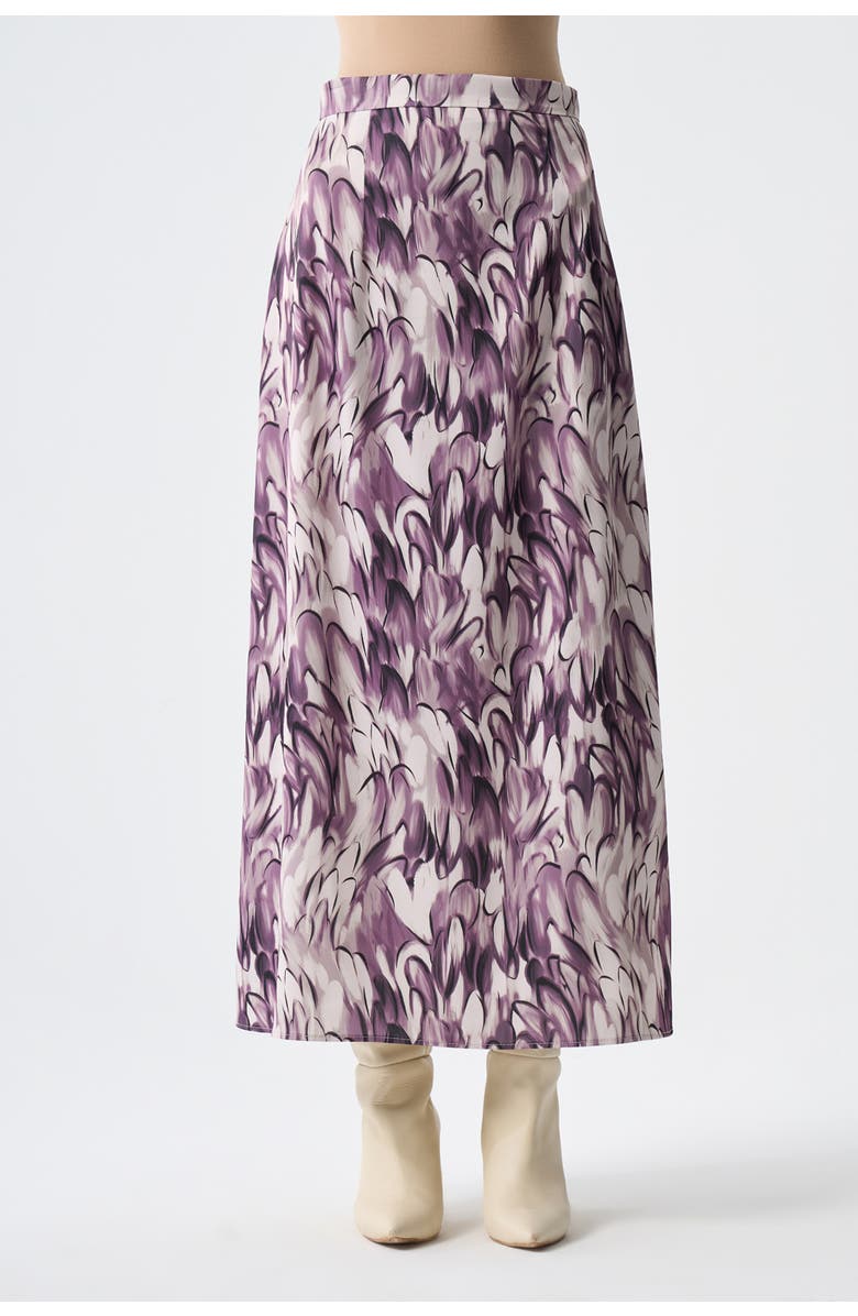 Mizalle Ellipse Pattern Satin Skirt, Main, color, Patterned