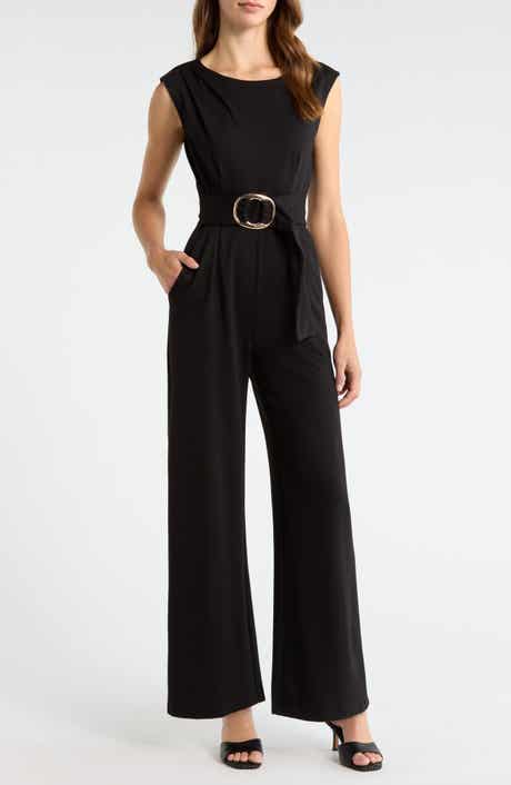 Tahari ASL Buckle Detail Jumpsuit