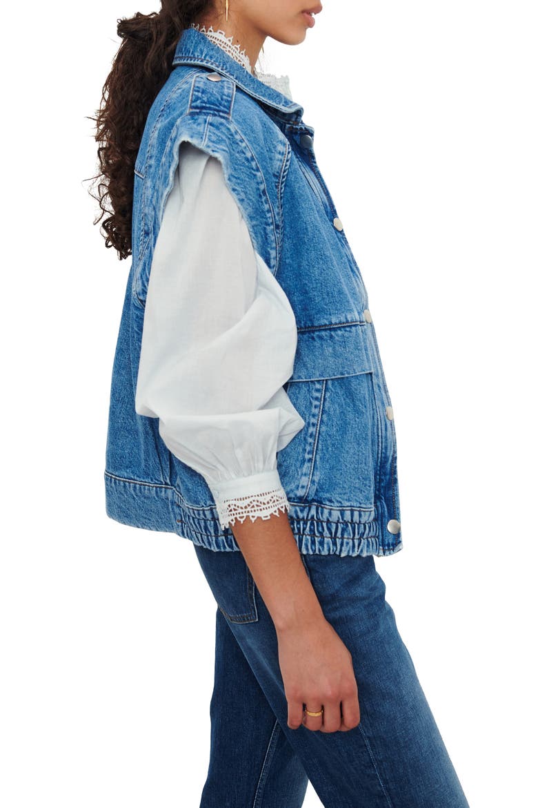 Ruben Sleeveless Denim Jacket, Alternate, color, BLUE