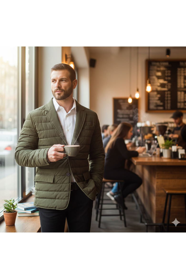 Tech Stretch Quilted Blazer Jacket, Alternate, color, Olive