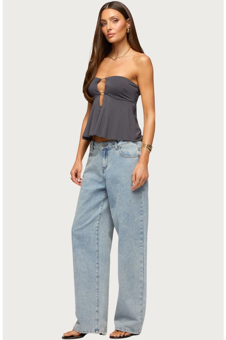Nikita Strapless Cutout Top, Alternate, color, GRAY