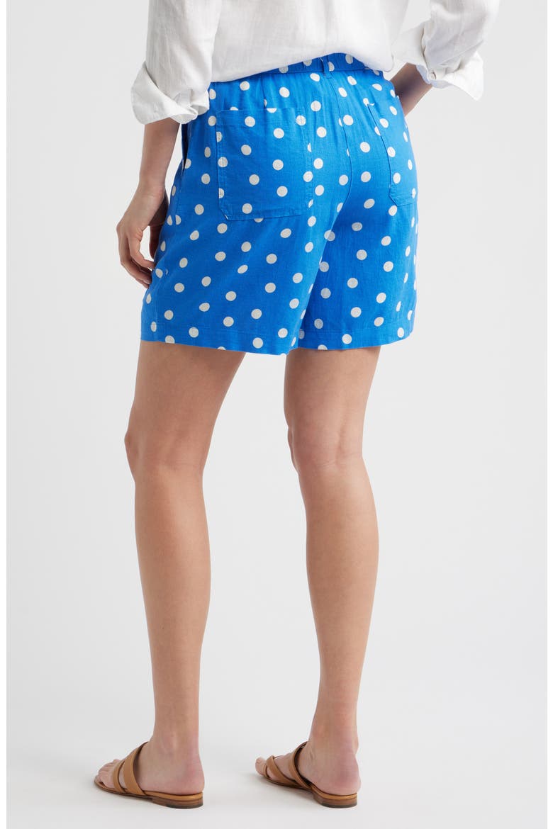 Relaxed Linen Blend Bermuda Shorts, Alternate, color, BLUE PALACE TULLA DOT