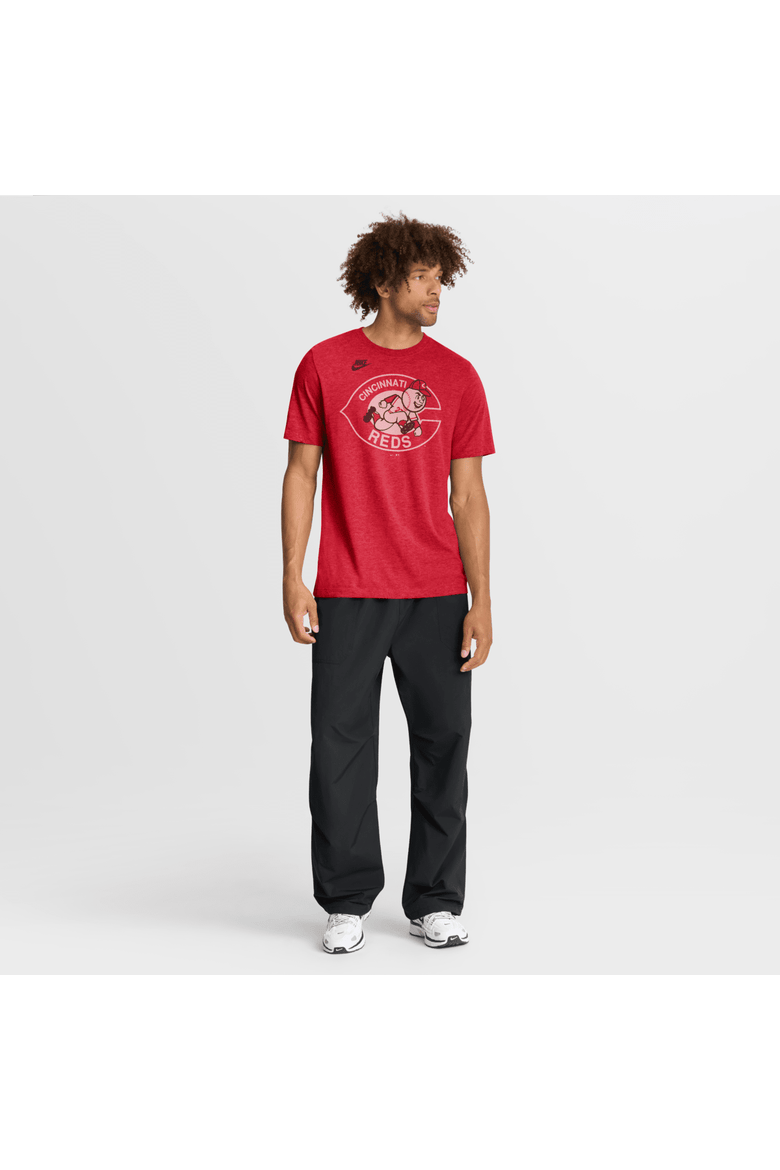Men's Nike Heather Red Cincinnati Reds Cooperstown Logo Tri-Blend T-Shirt, Alternate, color, Heather Red