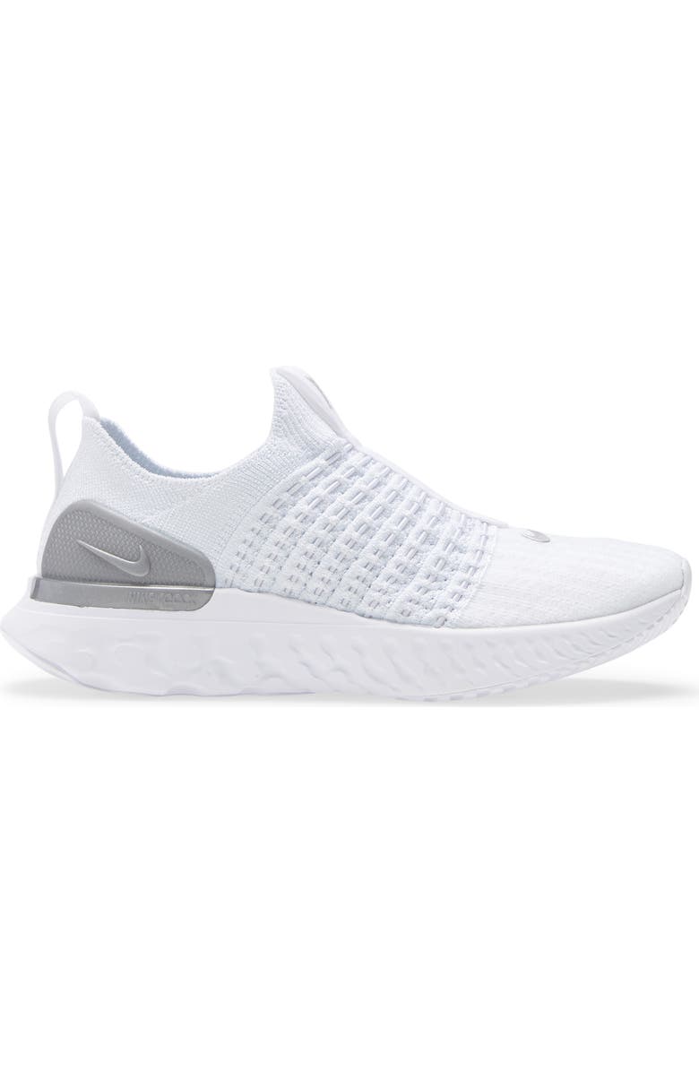 Nike React Phantom Run Flyknit 2 Running Shoe, Alternate, color, True White/ Silver/ White