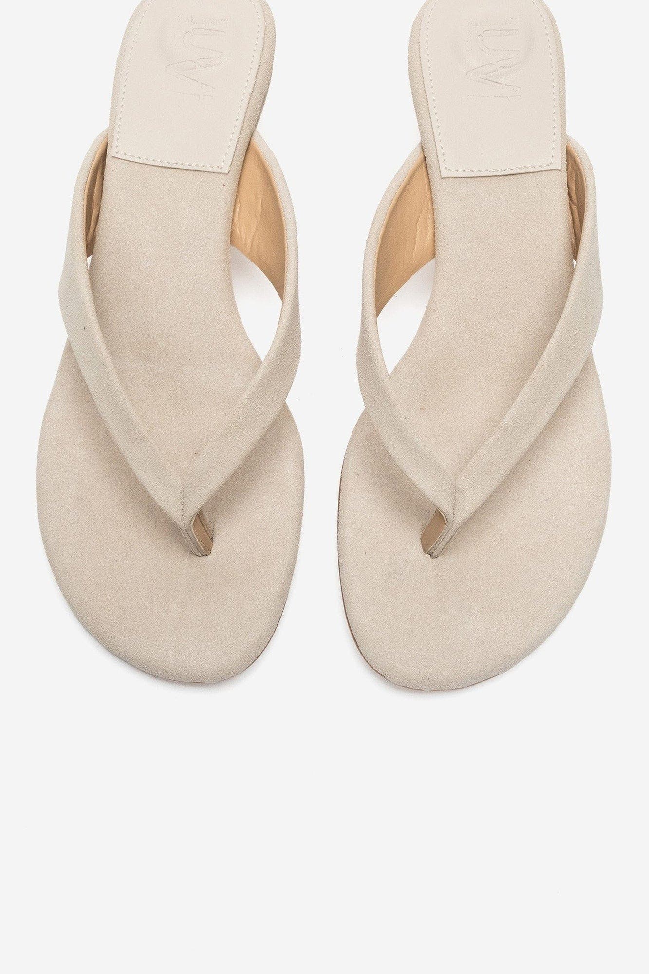 Vanessia Thong Wedge Sandal, Alternate, color, Beige Suede