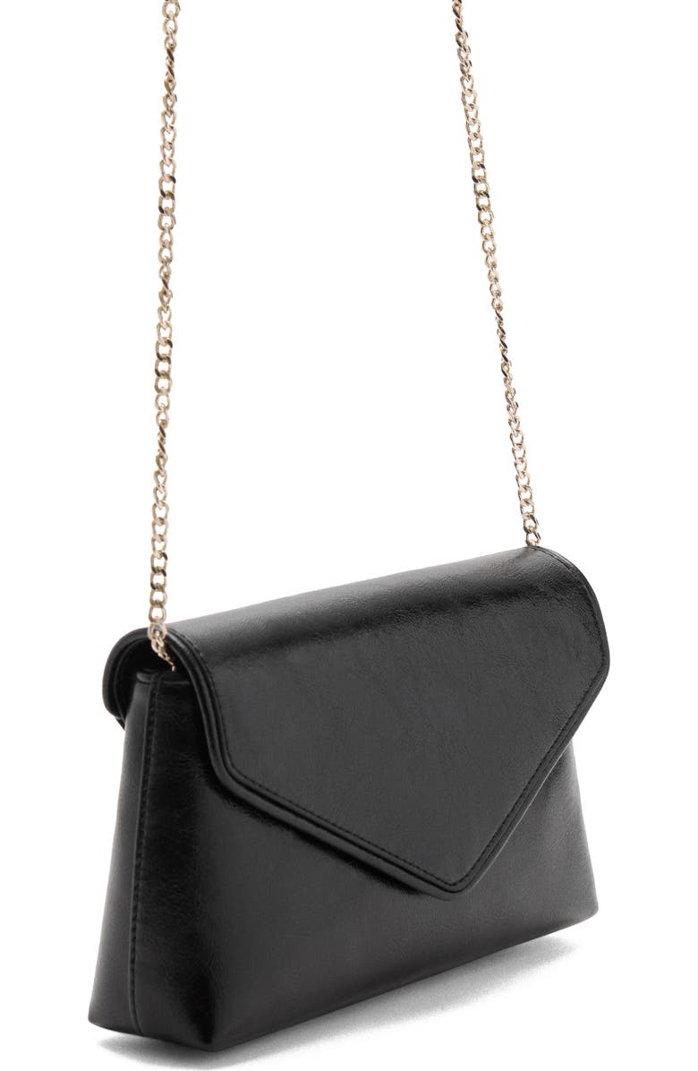 MANGO Envelope Flap Faux Leather Clutch, Main, color,