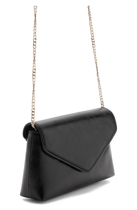 Envelope Flap Faux Leather Clutch