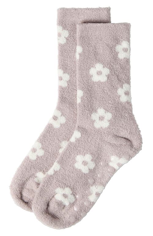 Memoi Daisies Lavender Infused Crew Socks In Purple