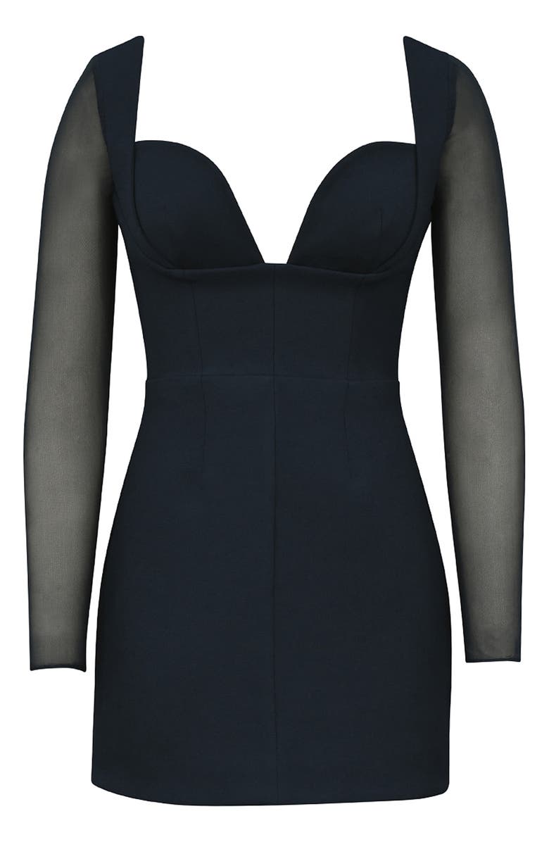 HOUSE OF CB Angelie Long Sleeve Stretch Crepe Cocktail Minidress, Alternate, color, Parisian Night