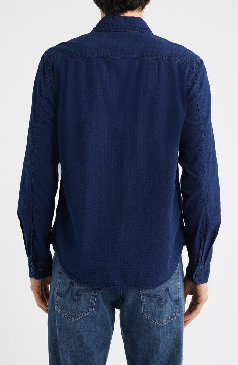 AG Mason Cotton Seersucker Button-Up Shirt, Alternate, color, Island Night