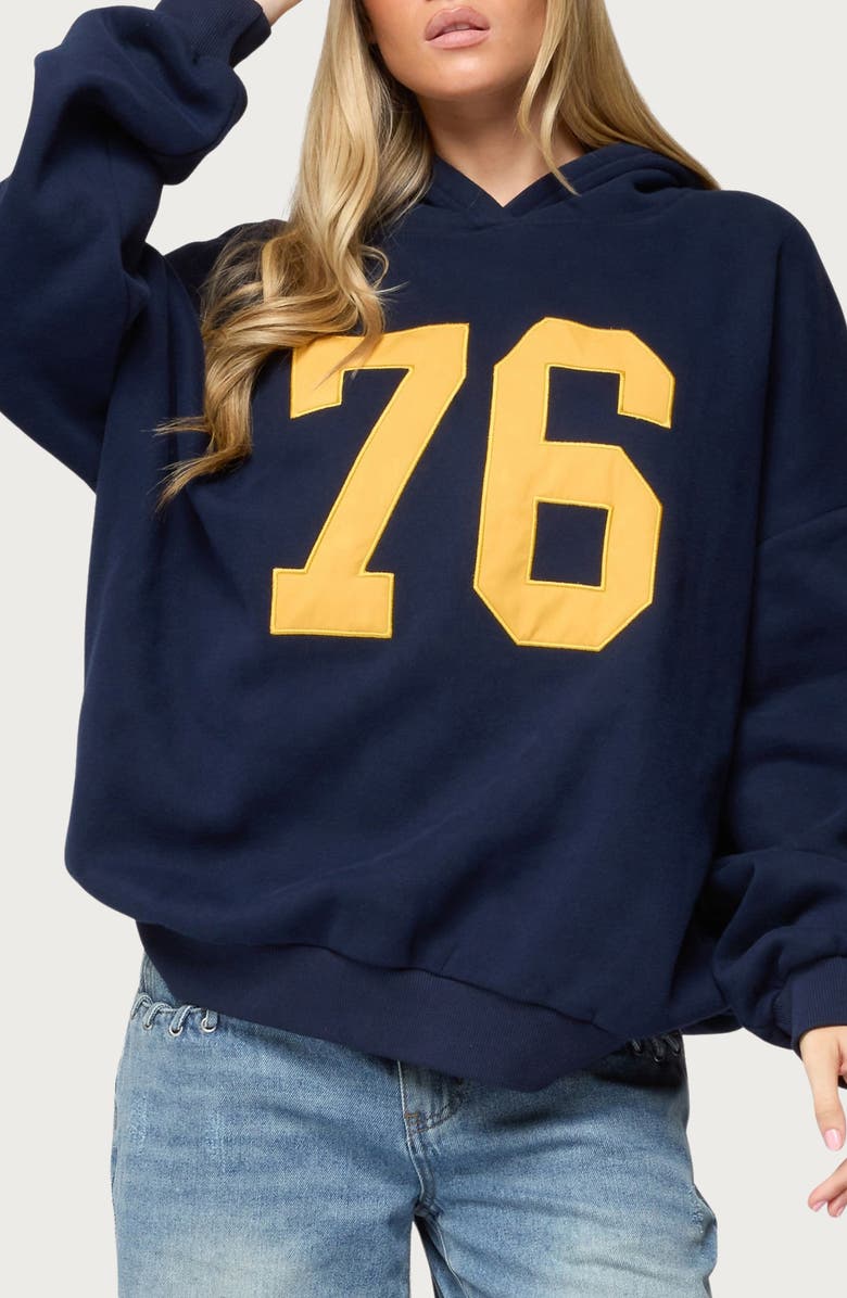 EDIKTED Rhyan 76 Oversize Hoodie, Main, color, Navy