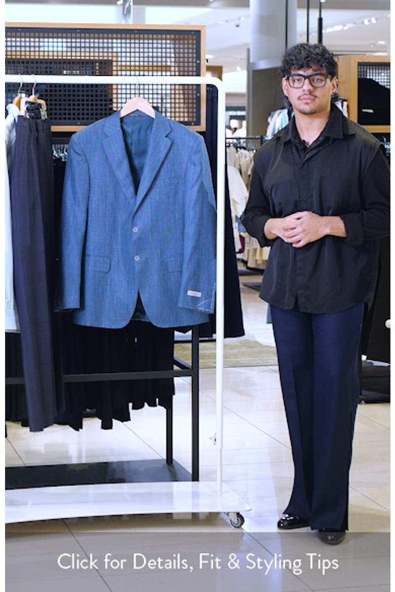 Siena Regular Fit Teal Mélange Wool Blend Herringbone Sport Coat video