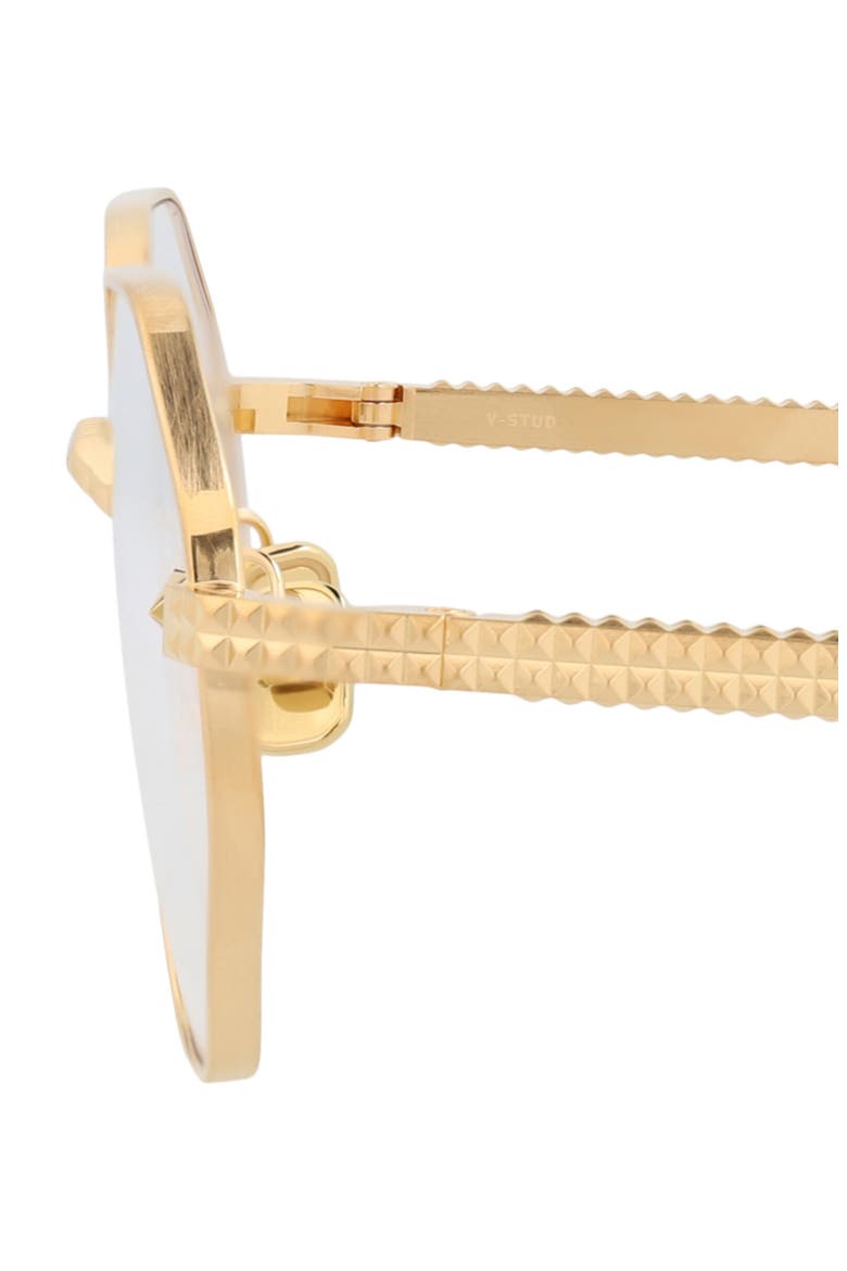 52mm Geometric Optical Glasses, Alternate, color, GOLD GOLD TRANSPARENT
