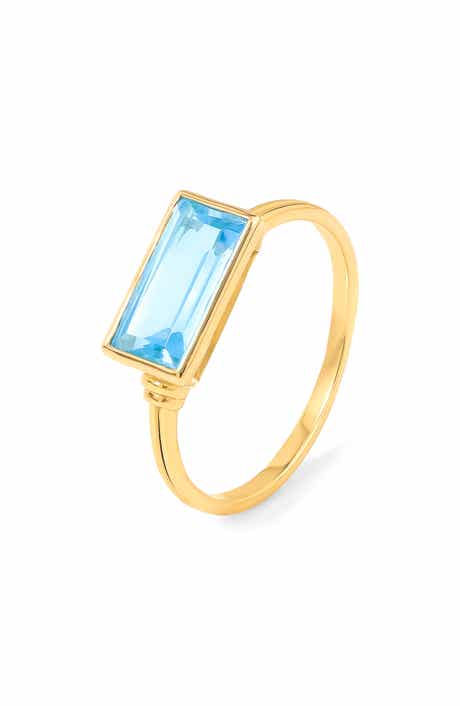 Blue Quartz Gold Plated Ring