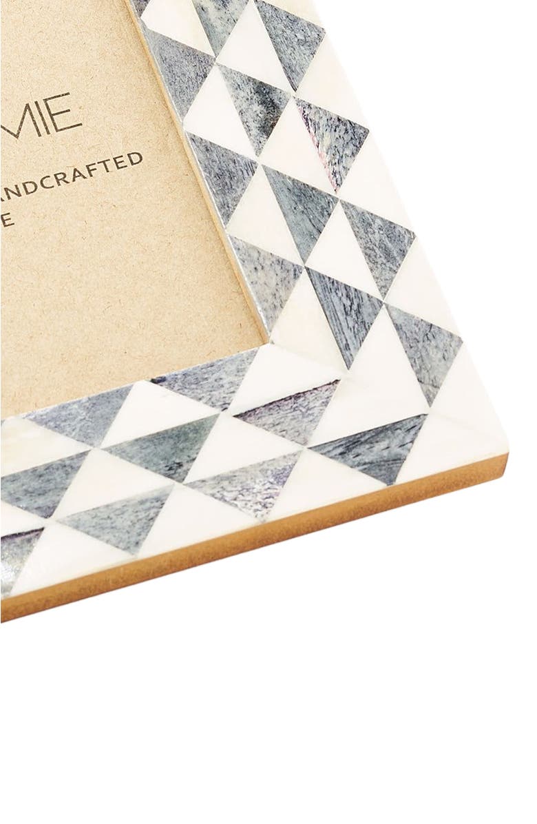 Matr Boomie Varuna Gray and White Picture Frame - Handcrafted Bone, Alternate, color, White