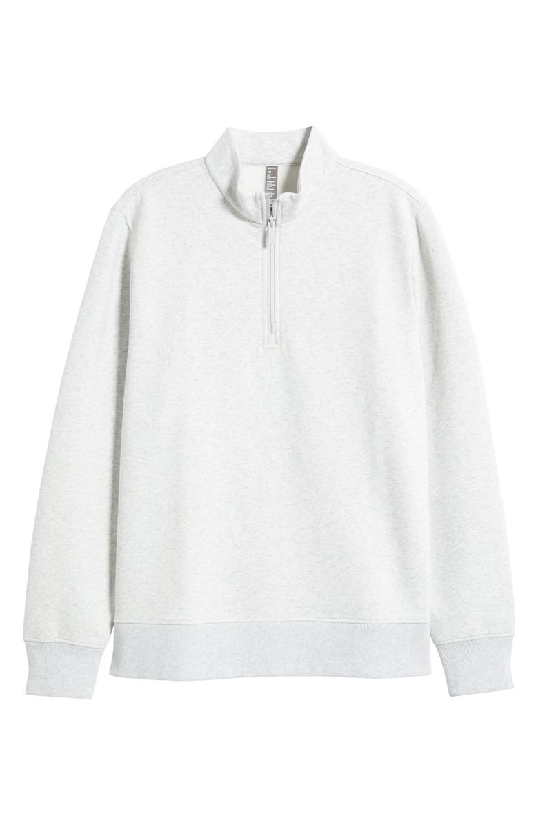 Zella Vital Fleece Quarter Zip Pullover, Alternate, color, Grey Fog Heather