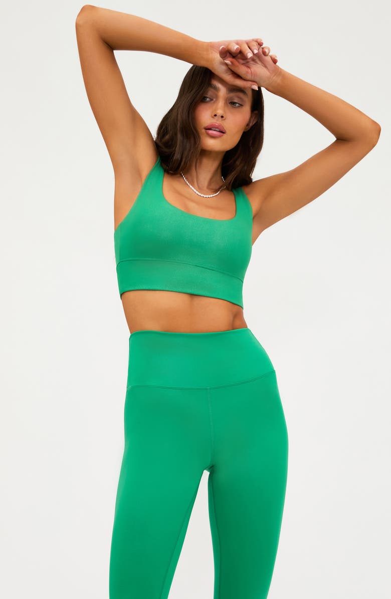 Beach Riot Leah Crop Sports Bra, Alternate, color, Frosted Fir Shine