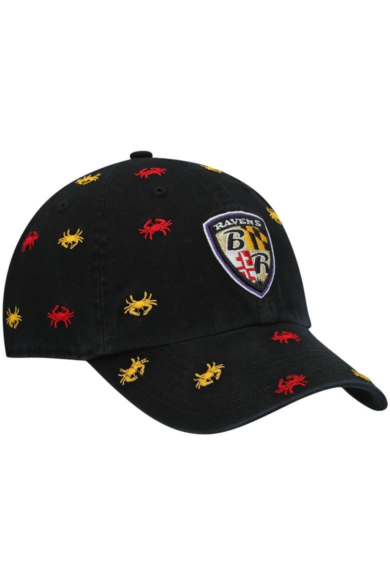 Women's '47 Black Baltimore Ravens Confetti Clean Up Adjustable Hat, Alternate, color, Black