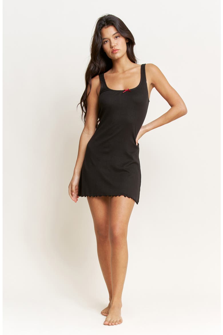 Blissful Pointelle Chemise, Alternate, color, BLACK