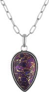 FZN Teardrop Pendant Paperclip Chain Necklace