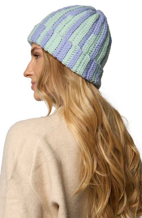 Saachi Two-tone Slouchy Beanie In Green